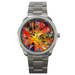 Board Circuits Control Center Trace Sport Metal Watch by Pakrebo