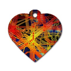 Board Circuits Control Center Trace Dog Tag Heart (one Side) by Pakrebo