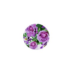 Flowers Roses Aquilegias Ferns 1  Mini Buttons by Pakrebo