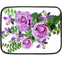 Flowers Roses Aquilegias Ferns Double Sided Fleece Blanket (mini)  by Pakrebo