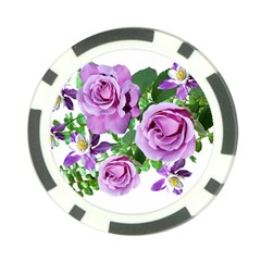 Flowers Roses Aquilegias Ferns Poker Chip Card Guard (10 Pack)