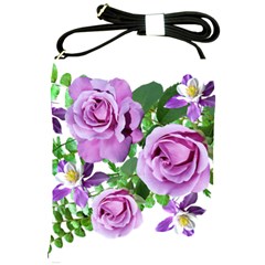 Flowers Roses Aquilegias Ferns Shoulder Sling Bag by Pakrebo