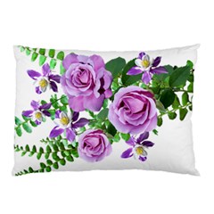 Flowers Roses Aquilegias Ferns Pillow Case (two Sides) by Pakrebo