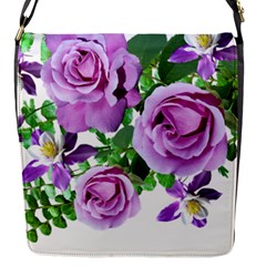 Flowers Roses Aquilegias Ferns Flap Closure Messenger Bag (s) by Pakrebo