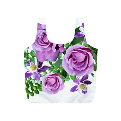 Flowers Roses Aquilegias Ferns Full Print Recycle Bag (s) by Pakrebo