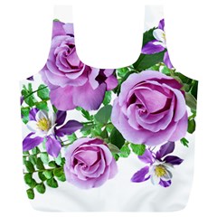 Flowers Roses Aquilegias Ferns Full Print Recycle Bag (xl) by Pakrebo