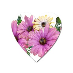 Flowers Daisies Arrangement Garden Heart Magnet by Pakrebo