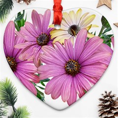 Flowers Daisies Arrangement Garden Heart Ornament (two Sides) by Pakrebo