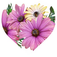 Flowers Daisies Arrangement Garden Wooden Puzzle Heart by Pakrebo