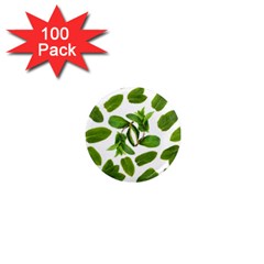 Mint Seamless Pattern Leaf Green 1  Mini Magnets (100 Pack)  by Pakrebo