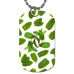 Mint Seamless Pattern Leaf Green Dog Tag (two Sides) by Pakrebo