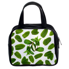 Mint Seamless Pattern Leaf Green Classic Handbag (two Sides) by Pakrebo