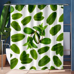 Mint Seamless Pattern Leaf Green Shower Curtain 60  X 72  (medium)  by Pakrebo