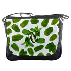 Mint Seamless Pattern Leaf Green Messenger Bag