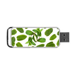 Mint Seamless Pattern Leaf Green Portable Usb Flash (two Sides) by Pakrebo