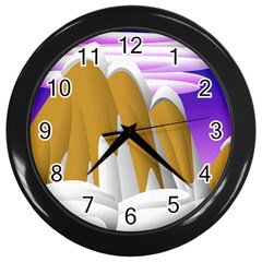 Europa Positive Thinking Mountain Wall Clock (black) by Pakrebo