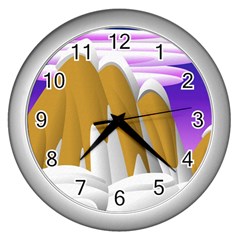 Europa Positive Thinking Mountain Wall Clock (silver) by Pakrebo