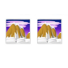 Europa Positive Thinking Mountain Cufflinks (square) by Pakrebo