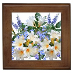 Flowers Lilies Arrangement Bouquet Framed Tile by Pakrebo