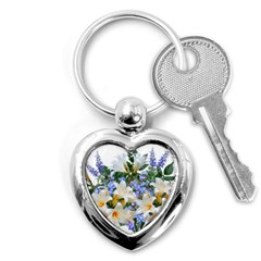 Flowers Lilies Arrangement Bouquet Key Chain (heart) by Pakrebo