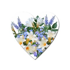 Flowers Lilies Arrangement Bouquet Heart Magnet by Pakrebo