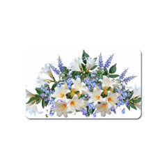 Flowers Lilies Arrangement Bouquet Magnet (name Card) by Pakrebo