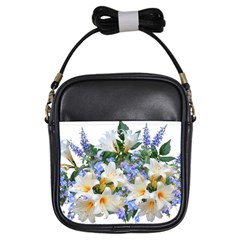 Flowers Lilies Arrangement Bouquet Girls Sling Bag by Pakrebo