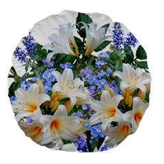 Flowers Lilies Arrangement Bouquet Large 18  Premium Round Cushions by Pakrebo