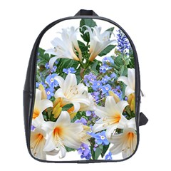 Flowers Lilies Arrangement Bouquet School Bag (xl) by Pakrebo