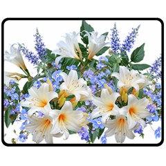 Flowers Lilies Arrangement Bouquet Double Sided Fleece Blanket (medium)  by Pakrebo