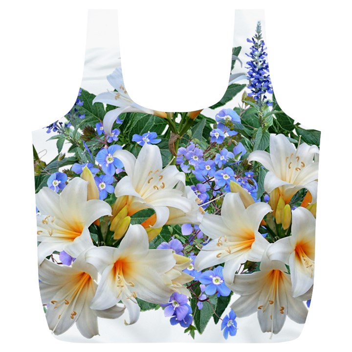 Flowers Lilies Arrangement Bouquet Full Print Recycle Bag (XL)