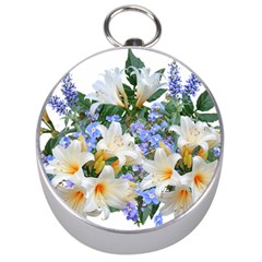 Flowers Lilies Arrangement Bouquet Silver Compasses by Pakrebo