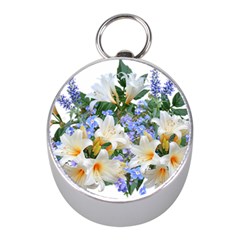 Flowers Lilies Arrangement Bouquet Mini Silver Compasses by Pakrebo