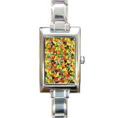 Background Pattern Structure Fruit Rectangle Italian Charm Watch by Pakrebo