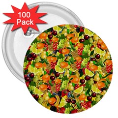 Background Pattern Structure Fruit 3  Buttons (100 Pack)  by Pakrebo