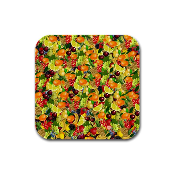 Background Pattern Structure Fruit Rubber Square Coaster (4 pack) 