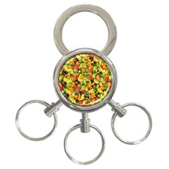 Background Pattern Structure Fruit 3-ring Key Chain by Pakrebo