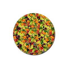 Background Pattern Structure Fruit Rubber Coaster (round)  by Pakrebo