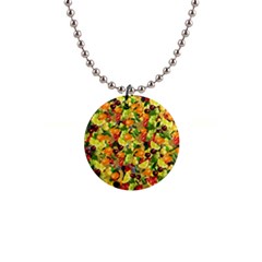 Background Pattern Structure Fruit 1  Button Necklace by Pakrebo