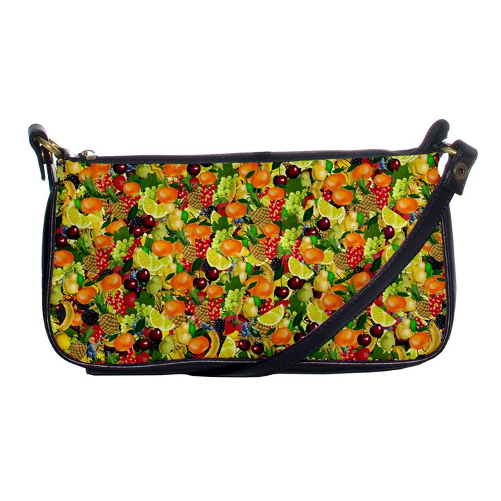 Background Pattern Structure Fruit Shoulder Clutch Bag