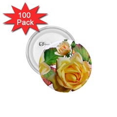 Flowers Roses Autumn Leaves 1 75  Buttons (100 Pack)  by Pakrebo