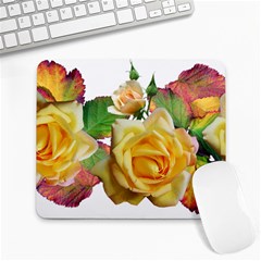 Flowers Roses Autumn Leaves Large Mousepads by Pakrebo