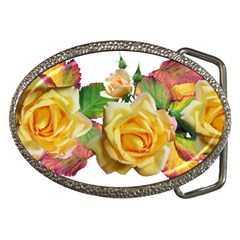 Flowers Roses Autumn Leaves Belt Buckles by Pakrebo