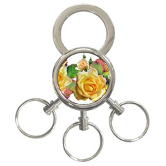 Flowers Roses Autumn Leaves 3-ring Key Chain by Pakrebo