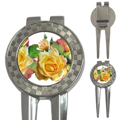 Flowers Roses Autumn Leaves 3-in-1 Golf Divots by Pakrebo