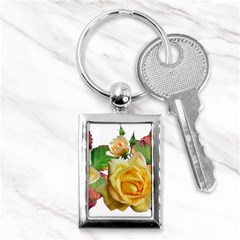 Flowers Roses Autumn Leaves Key Chain (rectangle) by Pakrebo