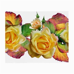 Flowers Roses Autumn Leaves Small Glasses Cloth by Pakrebo