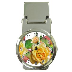 Flowers Roses Autumn Leaves Money Clip Watches by Pakrebo