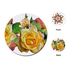 Flowers Roses Autumn Leaves Playing Cards Single Design (round) by Pakrebo