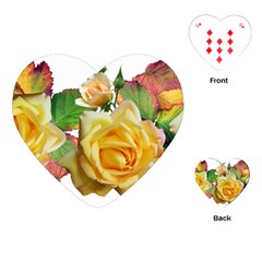 Flowers Roses Autumn Leaves Playing Cards Single Design (heart) by Pakrebo